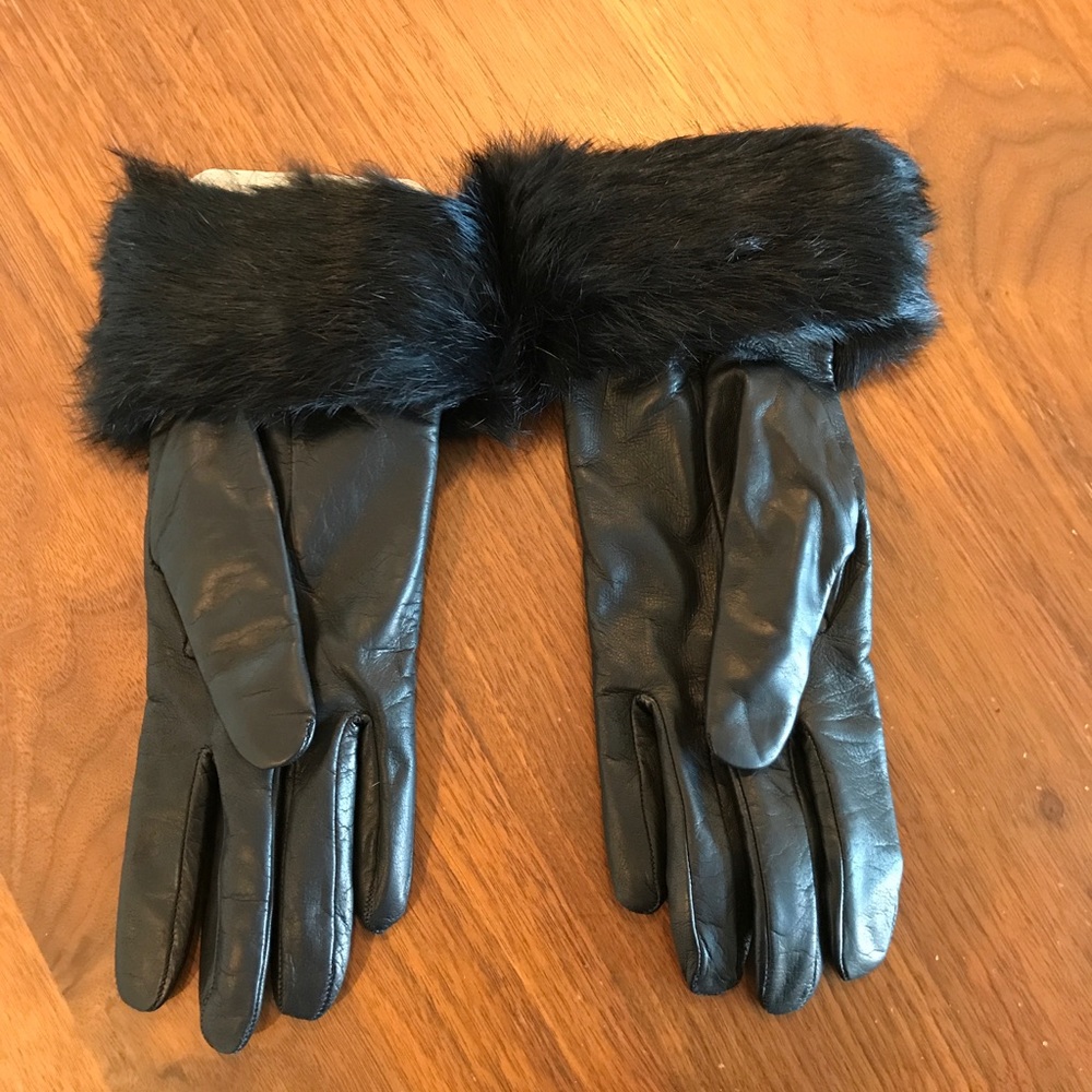 Coach Leather Gloves w/ Fur Cuff - New w/Tags!