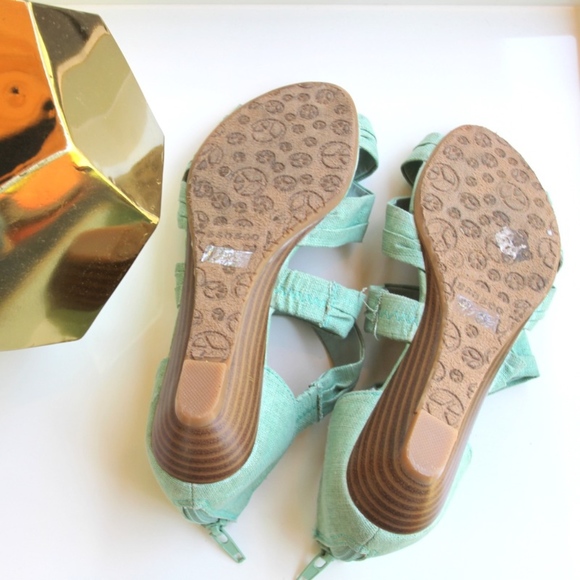 🌿 Mint Green Sandal Wedges - Picture 3 of 5