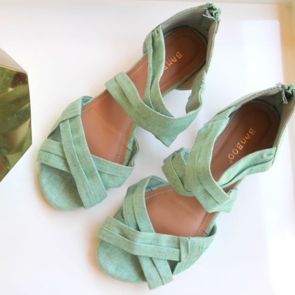 🌿 Mint Green Sandal Wedges - Picture 2 of 5