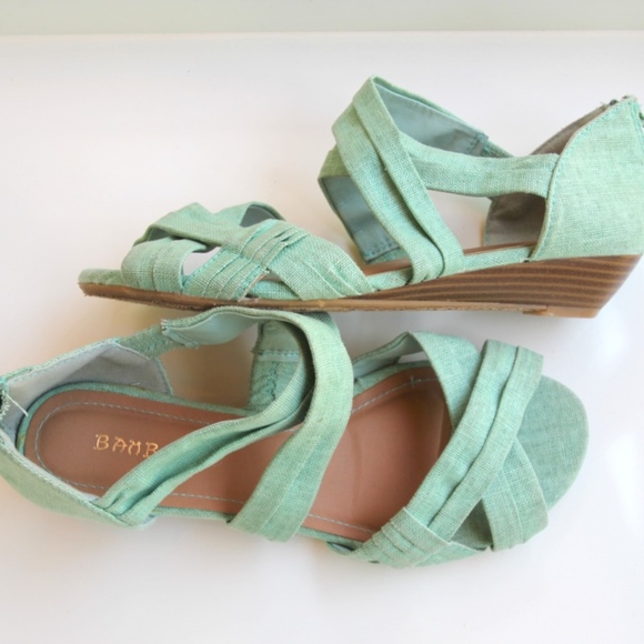 🌿 Mint Green Sandal Wedges - Picture 4 of 5