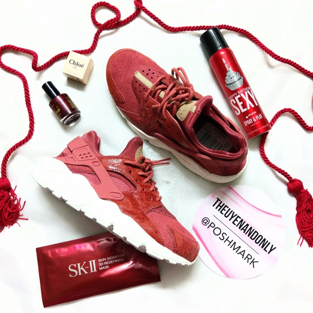 💠NEW💠 Nike Huarache Red Plum Suede RARE COLOR