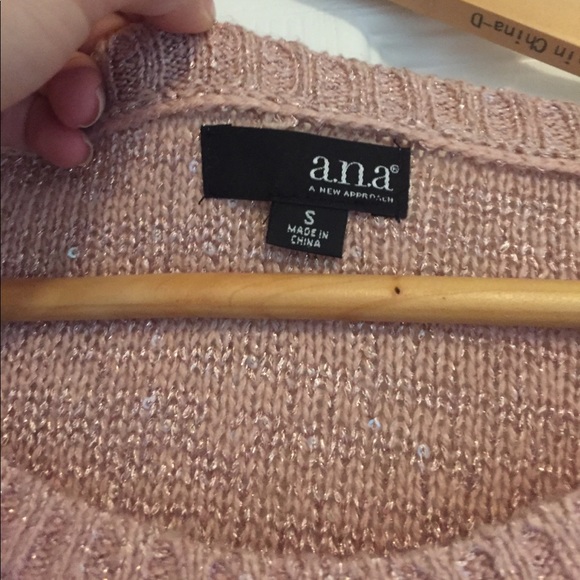 💗Pink Shimmery Sweater Size Small By ANA💗 - Picture 2 of 4