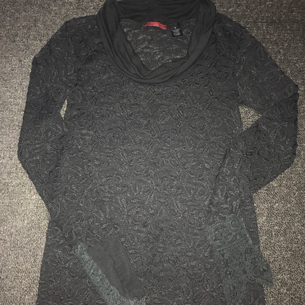 BKE Red cowl neck lace top