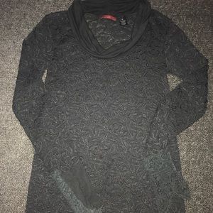 BKE Red cowl neck lace top