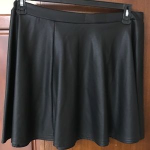 Sexy black pleather skirt