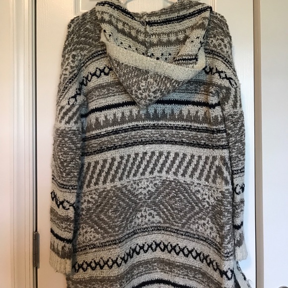 NWOT Lucky Brand Woven Hooded Sweater - Picture 2 of 4