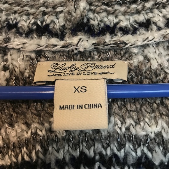 NWOT Lucky Brand Woven Hooded Sweater - Picture 4 of 4