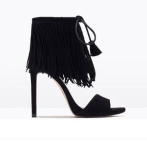 Zara fringe heels Zara fringe heels