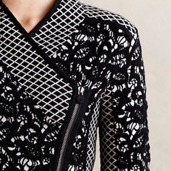 Anthropologie Moth Jacquard Moto Cardigan - Picture 2 of 8