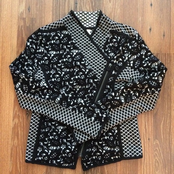 Anthropologie Moth Jacquard Moto Cardigan - Picture 4 of 8