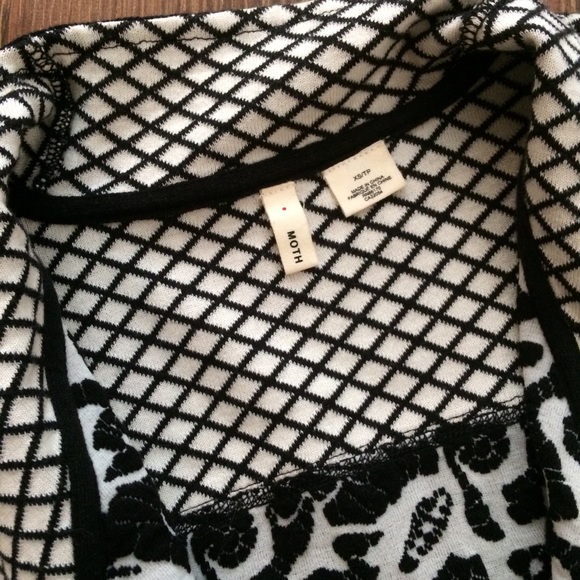 Anthropologie Moth Jacquard Moto Cardigan - Picture 6 of 8