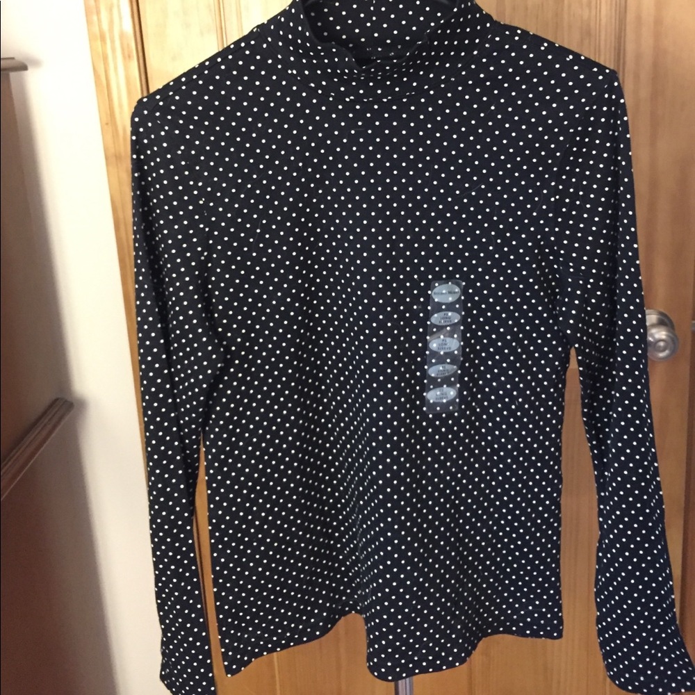 Black Polka Dot TurtleNeck