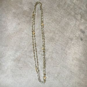 Delicate chain with crystals and leaves