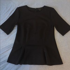 Ann Taylor Wear to Work Black Peplum Top