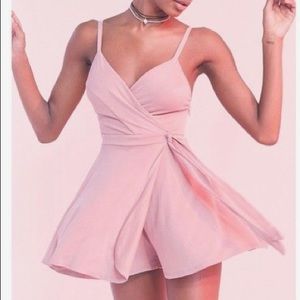 Kimchi Blue Veruca Skorted Romper in Dusty Rose