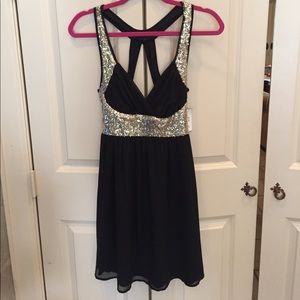 Sequined Black Dress