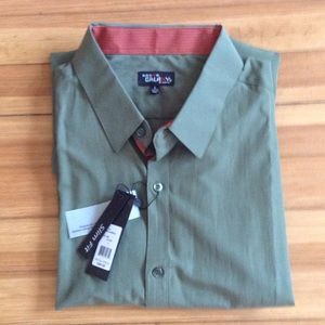 Galaxy by Harvic Olive Green Button Up Shirt