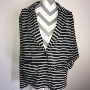 {XXL} Black & Gray Striped Merona Stretch Blazer {XXL} Black & Gray Striped Merona Stretch Blazer
