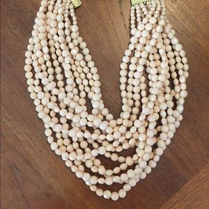 Anthropologie statement blush beaded necklace