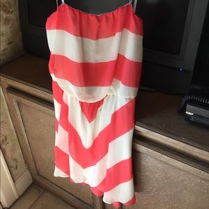 Pink and White Striped Dress