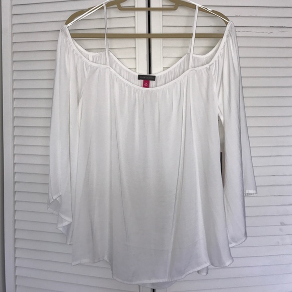 White Cold Shoulder Top - Picture 1 of 4
