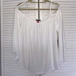 White Cold Shoulder Top