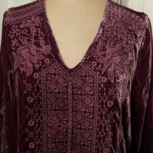 Johnny Was Velvet tunic in purple