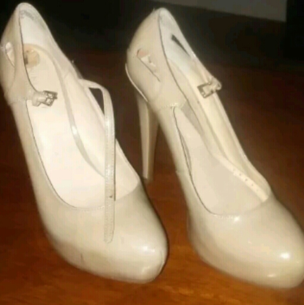 Nine west sexy heels tan nude size 7