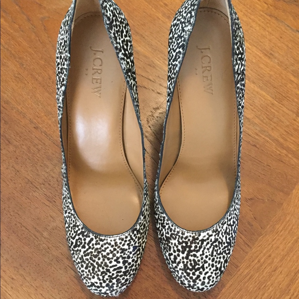 J. Crew animal print calf hair pumps