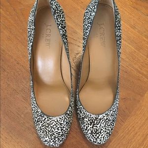 J. Crew animal print calf hair pumps