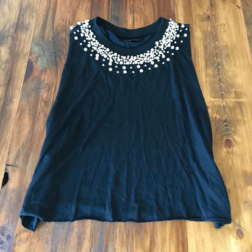 Millau Crop Top with Pearl Neckline