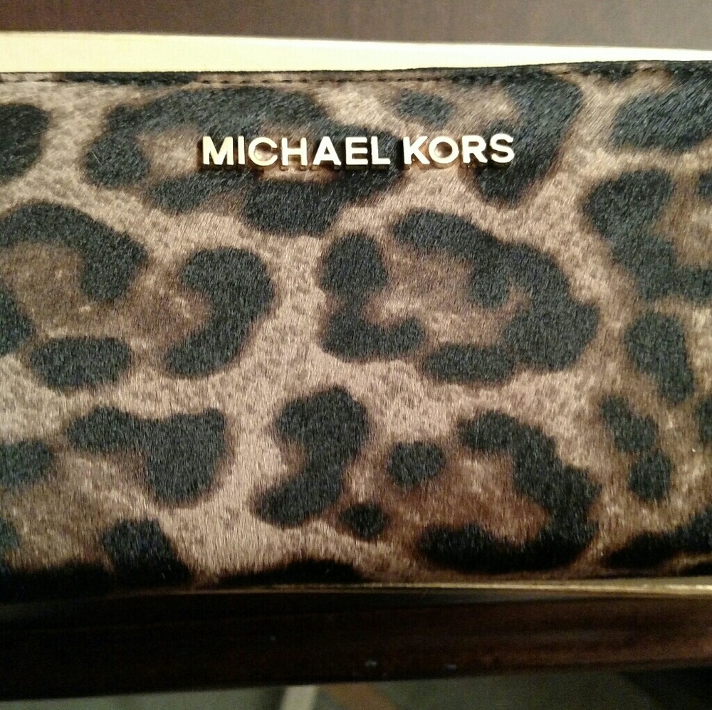 Michael Kors Leopard Haircalf Wallet