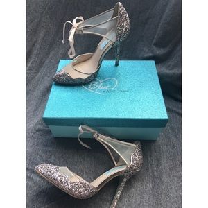 Betsy Johnson Champagne Stela Glitter Heels