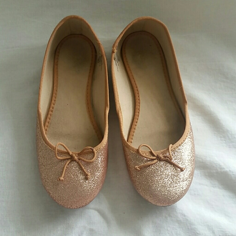 Copper glitter flats