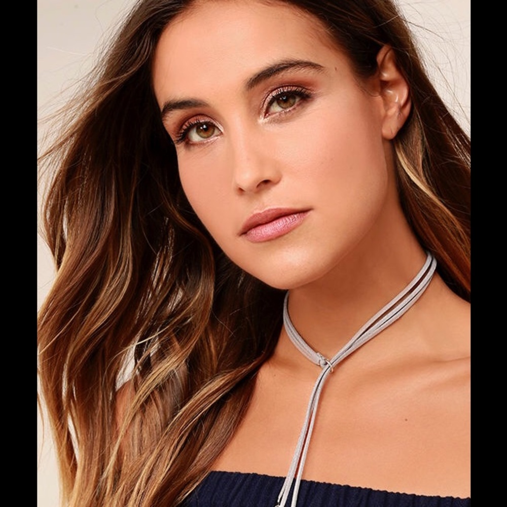 MUSIC MAN SILVER AND TAN LAYERED CHOKER NECKLACE - Picture 1 of 3