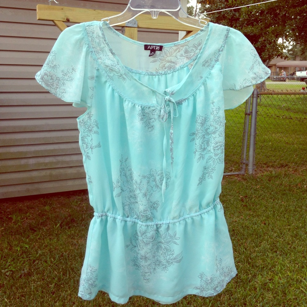 Apt. 9 Turquoise Sheer Blouse
