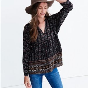 Madewell Boheme Popover Blouse in Burnished Floral