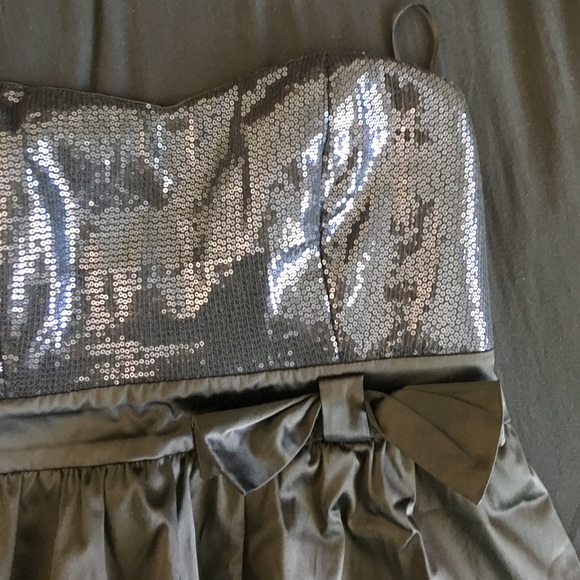 Forever 21 Strapless Navy Sequin Black Dress - Picture 3 of 4