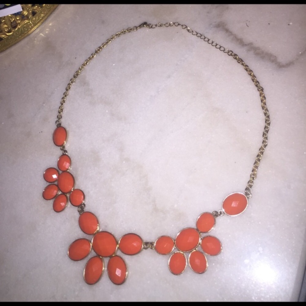 Orange and gold round circle shapes necklace