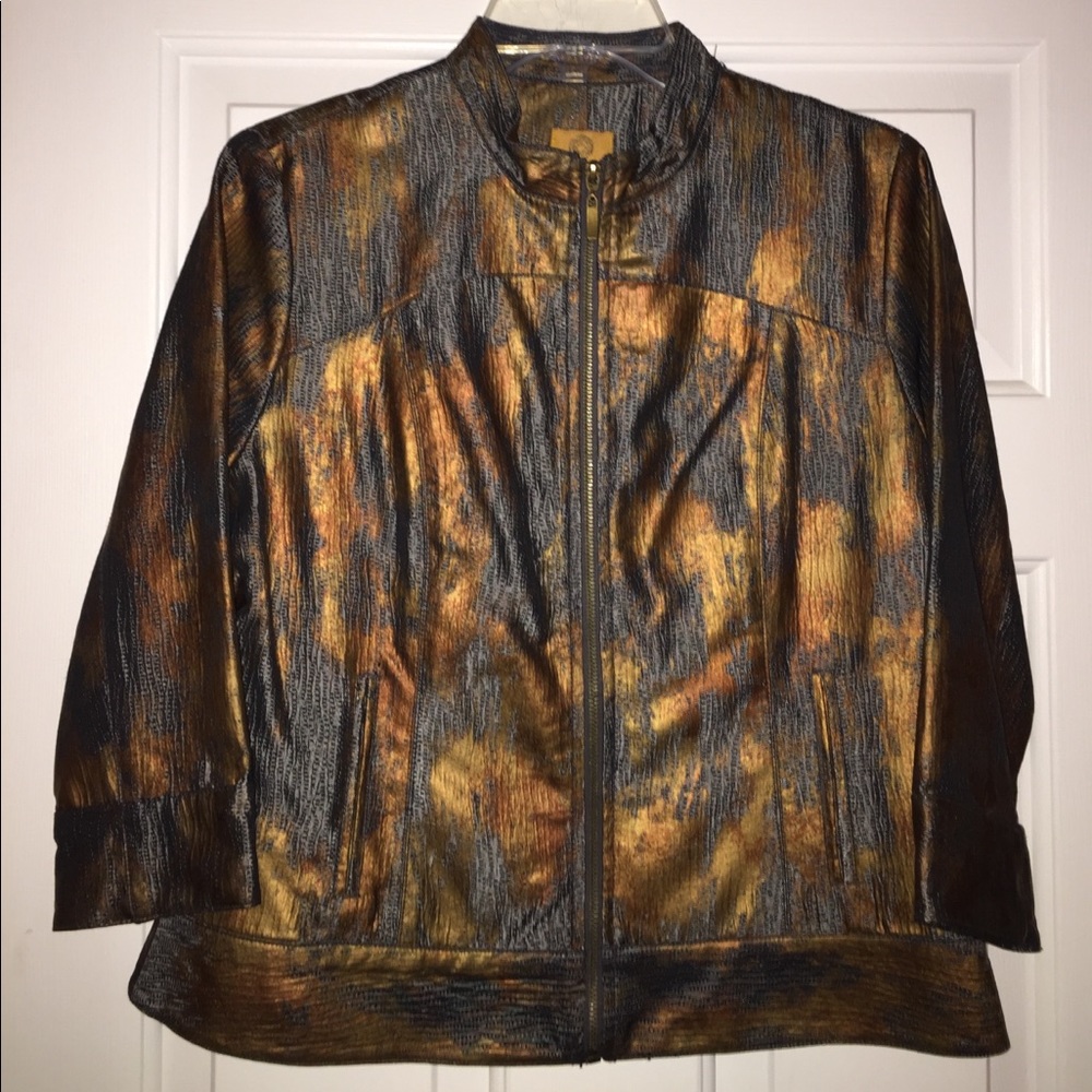 Ladies blue/brown/gold jacket Size 12P