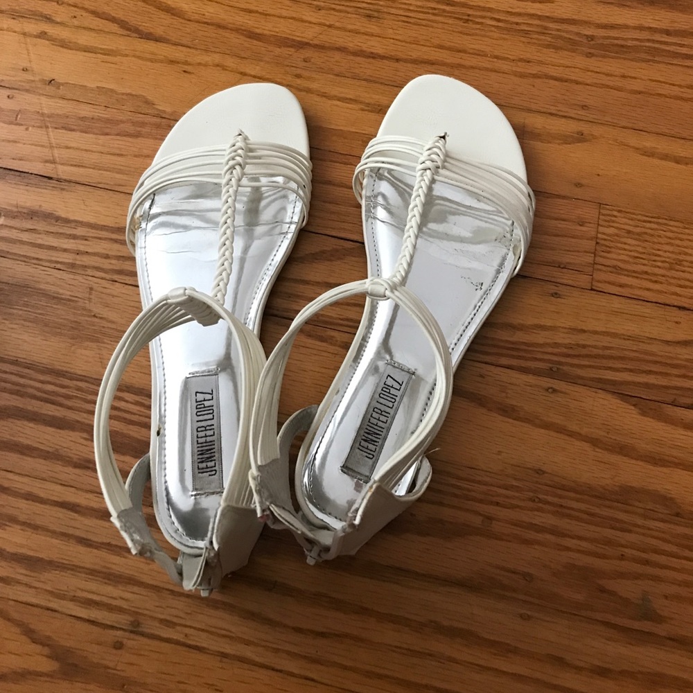 White gladiator sandals EUC 7.5