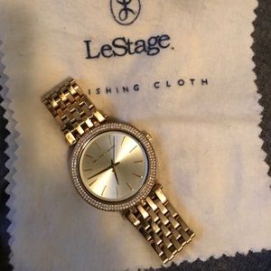 MICHAEL KORS Darci Pave Gold-Tone Watch in Gold