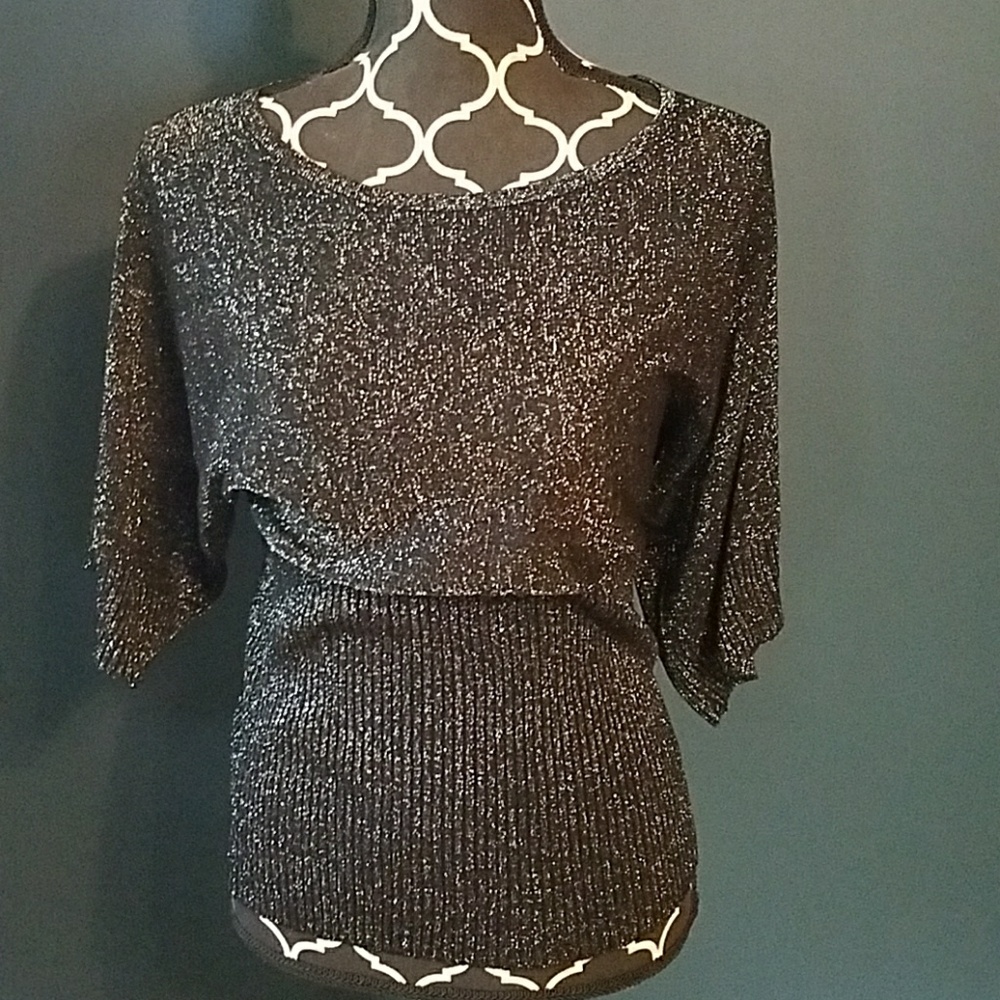 Black Shimmery Blouse Sweater