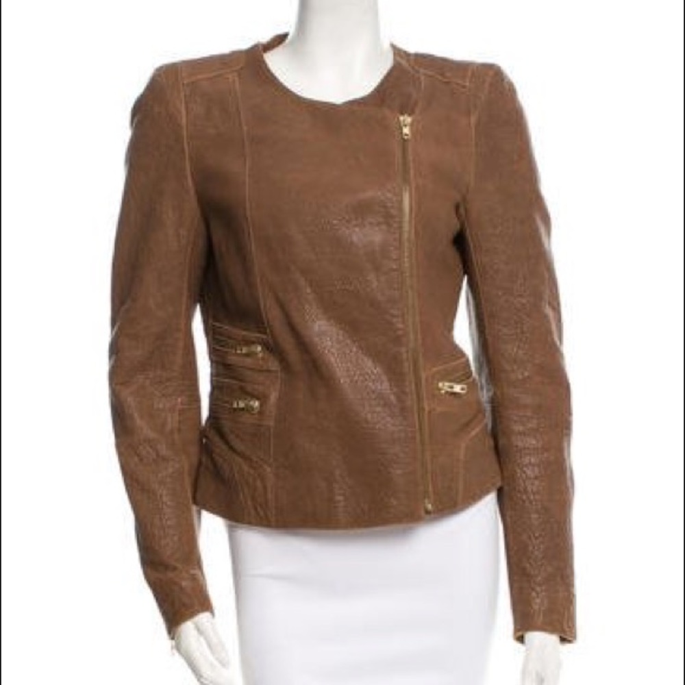 Maje Textured Leather Jacket