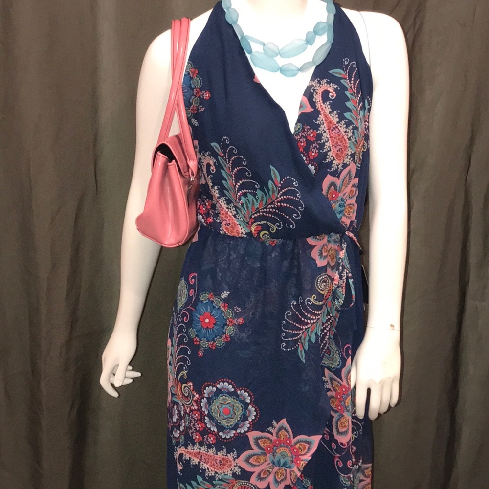 Beautiful light weight wrap high low dress