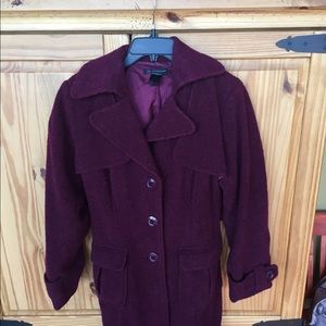 Deep wine colored lined coat
