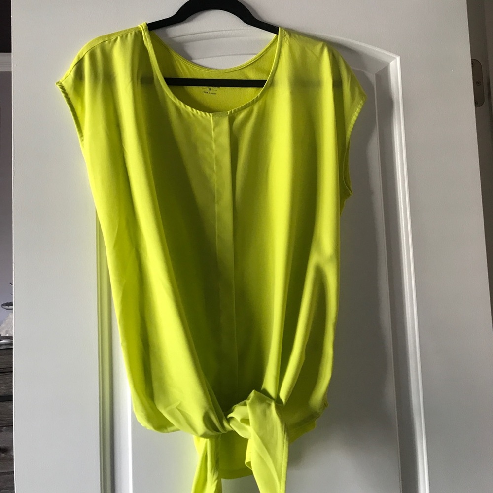 Women's sleeveless dress shirt (green-yellow)