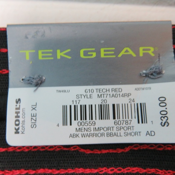 Tek Gear XL Camo Red Black Basketball Shorts NWT - Picture 4 of 5