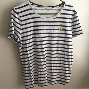 Jcrew striped anchor tee