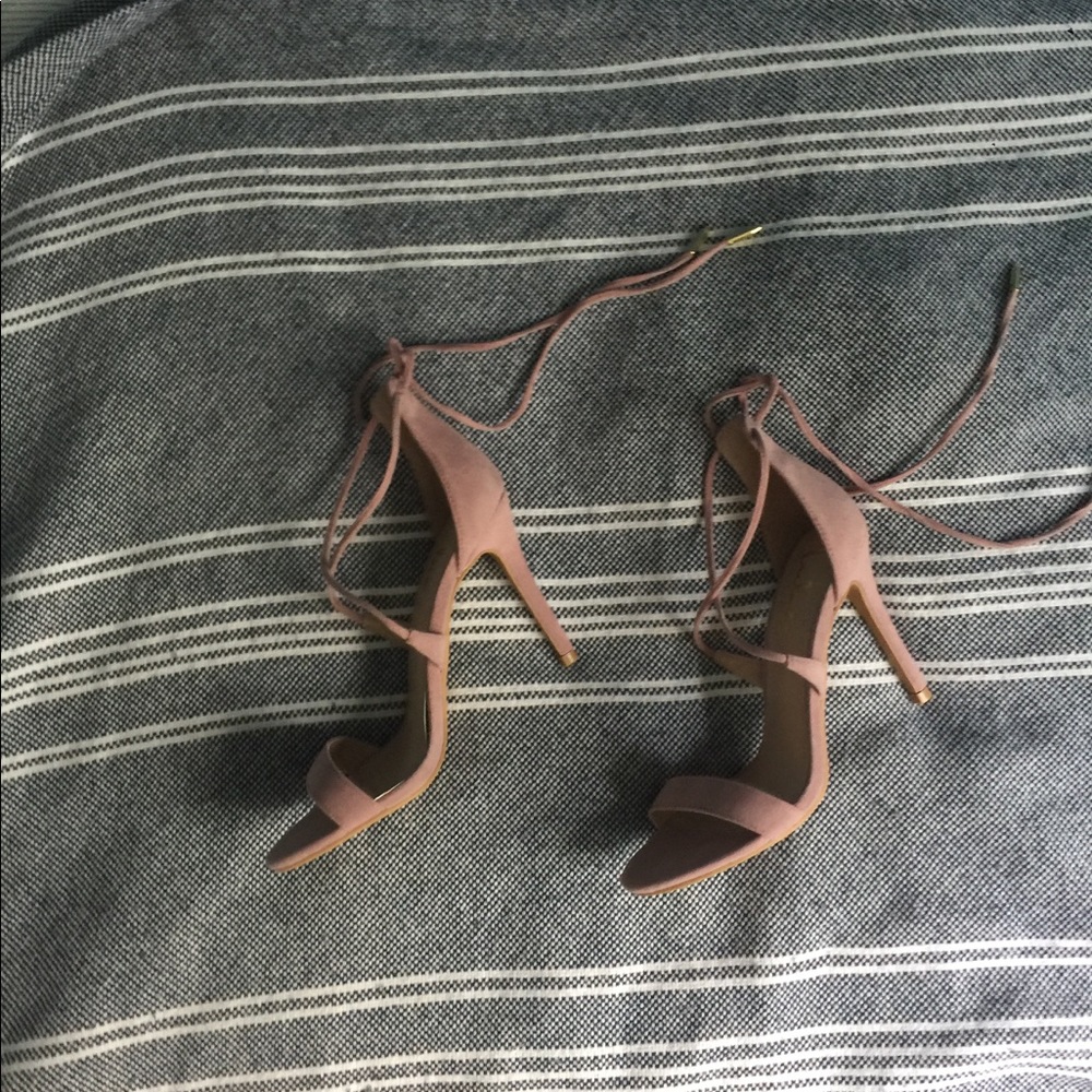 Pink Faux Suede Heels • FLASH SALE